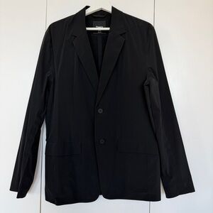 Theory Men’s Euclid Packable Paper Nylon Single-Breasted Blazer, Black, Size M